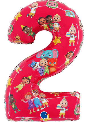 CoComelon Red 2-es szám fólia lufi 66 cm