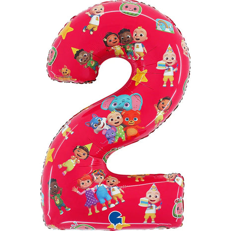 CoComelon Red 2-es szám fólia lufi 66 cm