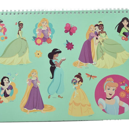 Disney Hercegnők Spring A/4 spirál vázlatfüzet 40 lapos matricával