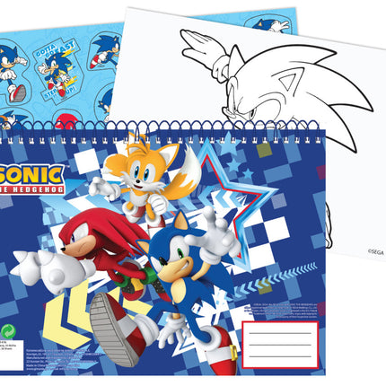 Sonic a sündisznó Rush A/4 spirál vázlatfüzet 40 lapos matricával