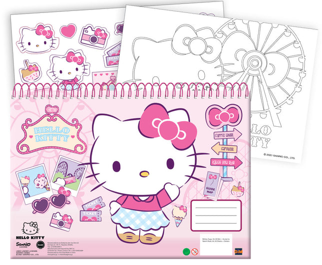 Hello Kitty Travel A/4 spirál vázlatfüzet 40 lapos matricával