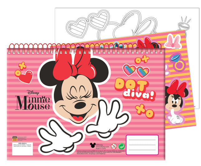 Disney Minnie Wink A/4 spirál vázlatfüzet 40 lapos matricával