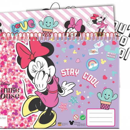 Disney Minnie Smiles A/4 spirál vázlatfüzet 40 lapos matricával