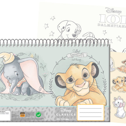 Disney Classics Cute A/4 spirál vázlatfüzet 40 lapos matricával
