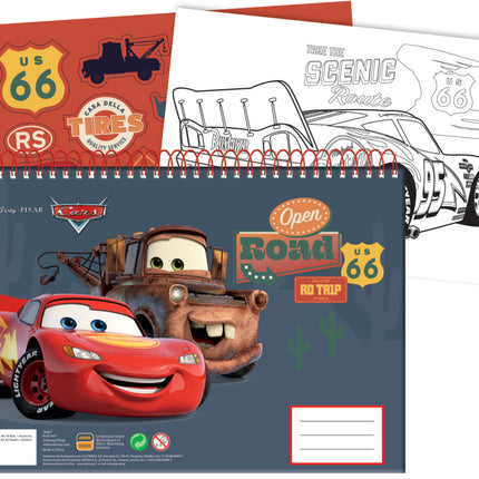Disney Verdák Road A/4 spirál vázlatfüzet 40 lapos matricával