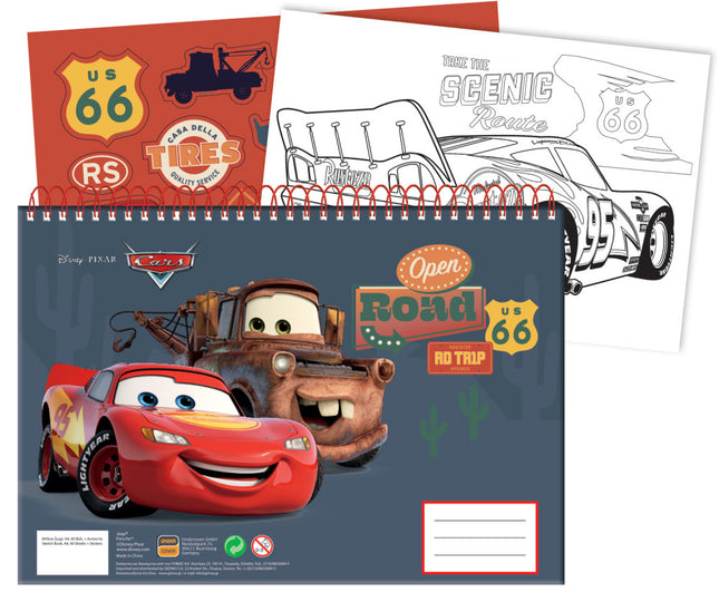 Disney Verdák Road A/4 spirál vázlatfüzet 40 lapos matricával