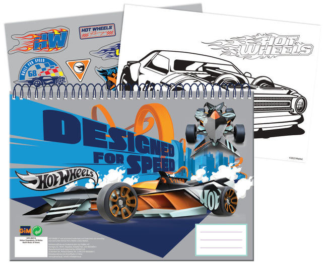 Hot Wheels Race A/4 spirál vázlatfüzet 40 lapos matricával