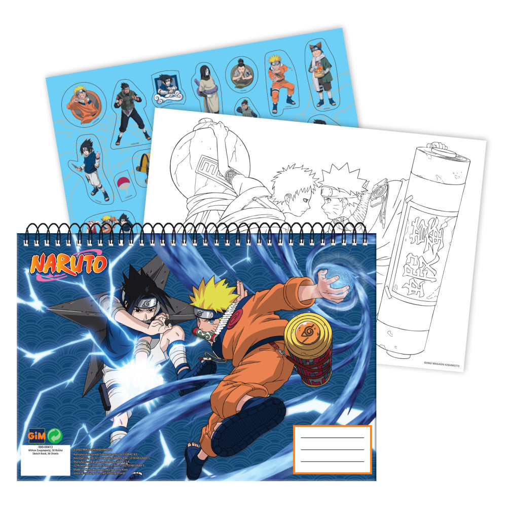 Naruto Fight A/4 spirál vázlatfüzet 40 lapos matricával