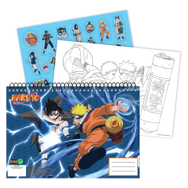 Naruto Fight A/4 spirál vázlatfüzet 40 lapos matricával