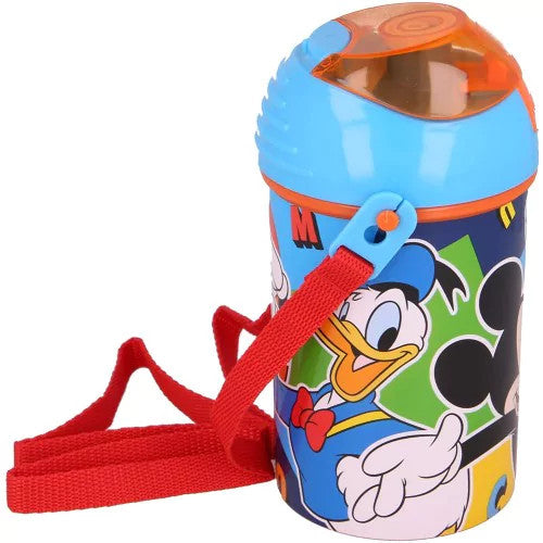Disney Mickey Color Flow műanyag szívószálas kulacs akasztóval 450 ml