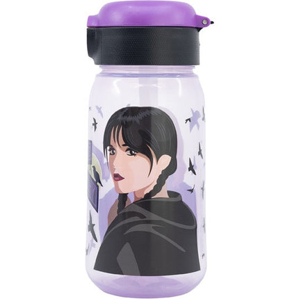 Wednesday Nevermore Academy műanyag szívószálas kulacs 510 ml