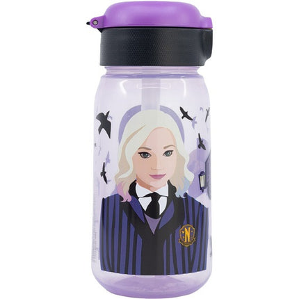Wednesday Nevermore Academy műanyag szívószálas kulacs 510 ml