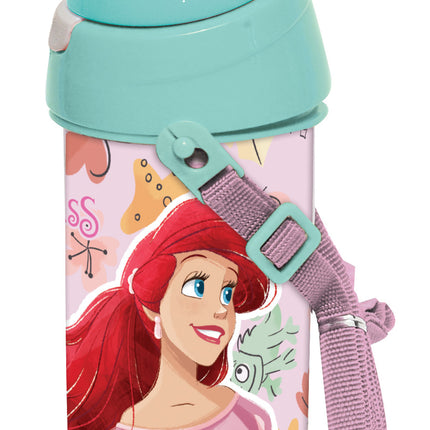 Disney Hercegnők Ariel műanyag szívószálas kulacs akasztóval 500 ml