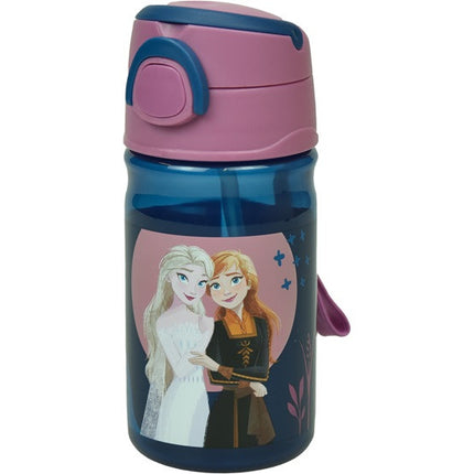 Disney Jégvarázs Sisters műanyag szívószálas kulacs akasztóval 350 ml