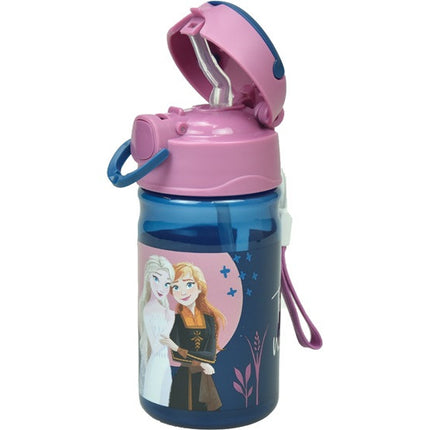 Disney Jégvarázs Sisters műanyag szívószálas kulacs akasztóval 350 ml