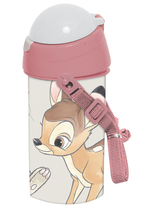 Disney Bambi Cute műanyag szívószálas kulacs akasztóval 500 ml