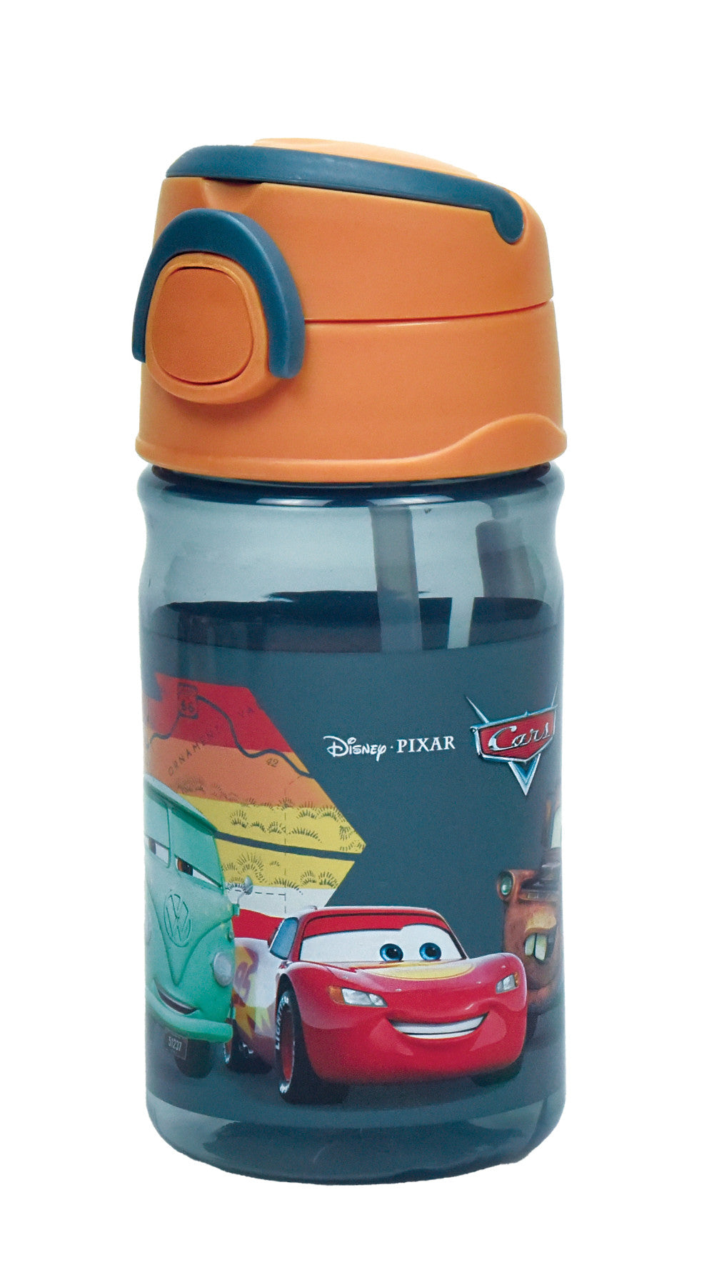 Disney Verdák Road műanyag szívószálas kulacs akasztóval 350 ml