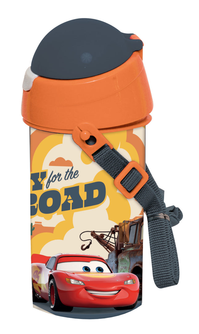 Disney Verdák Road műanyag szívószálas kulacs akasztóval 500 ml