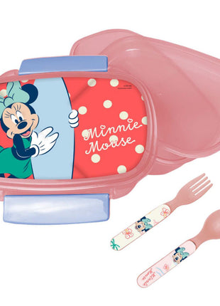 Disney Minnie Summer szendvicsdoboz + evőeszköz szett