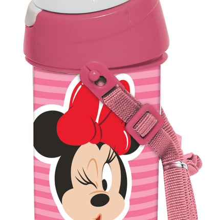 Disney Minnie Wink műanyag szívószálas kulacs akasztóval 500 ml