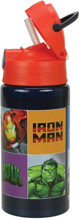 Bosszúállók Smash alumínium szívószálas kulacs akasztóval 500 ml