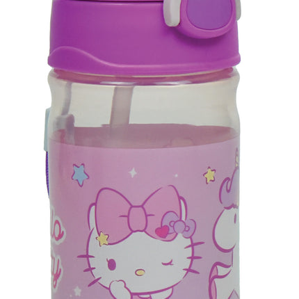 Hello Kitty Sweet műanyag szívószálas kulacs akasztóval 350 ml