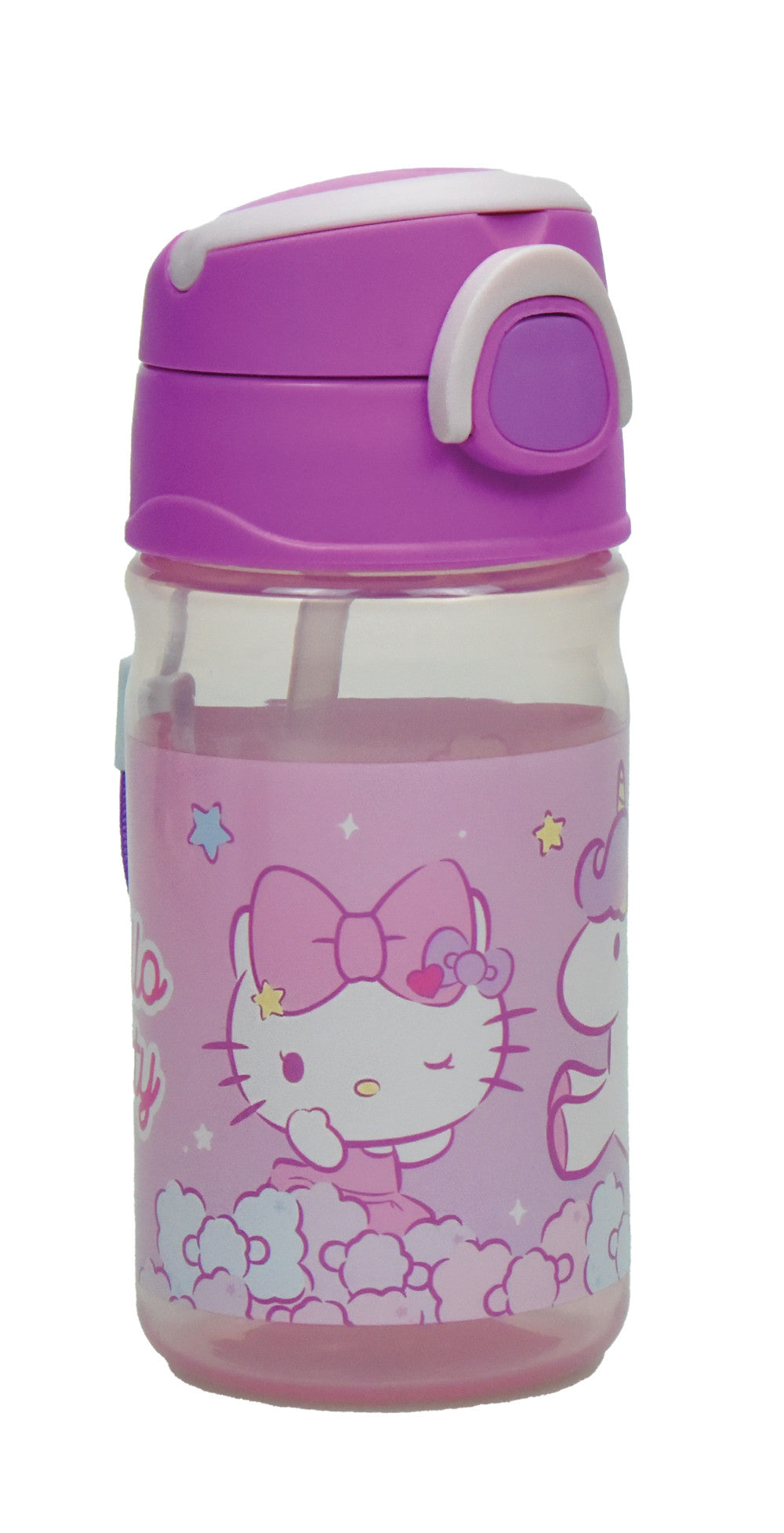 Hello Kitty Sweet műanyag szívószálas kulacs akasztóval 350 ml