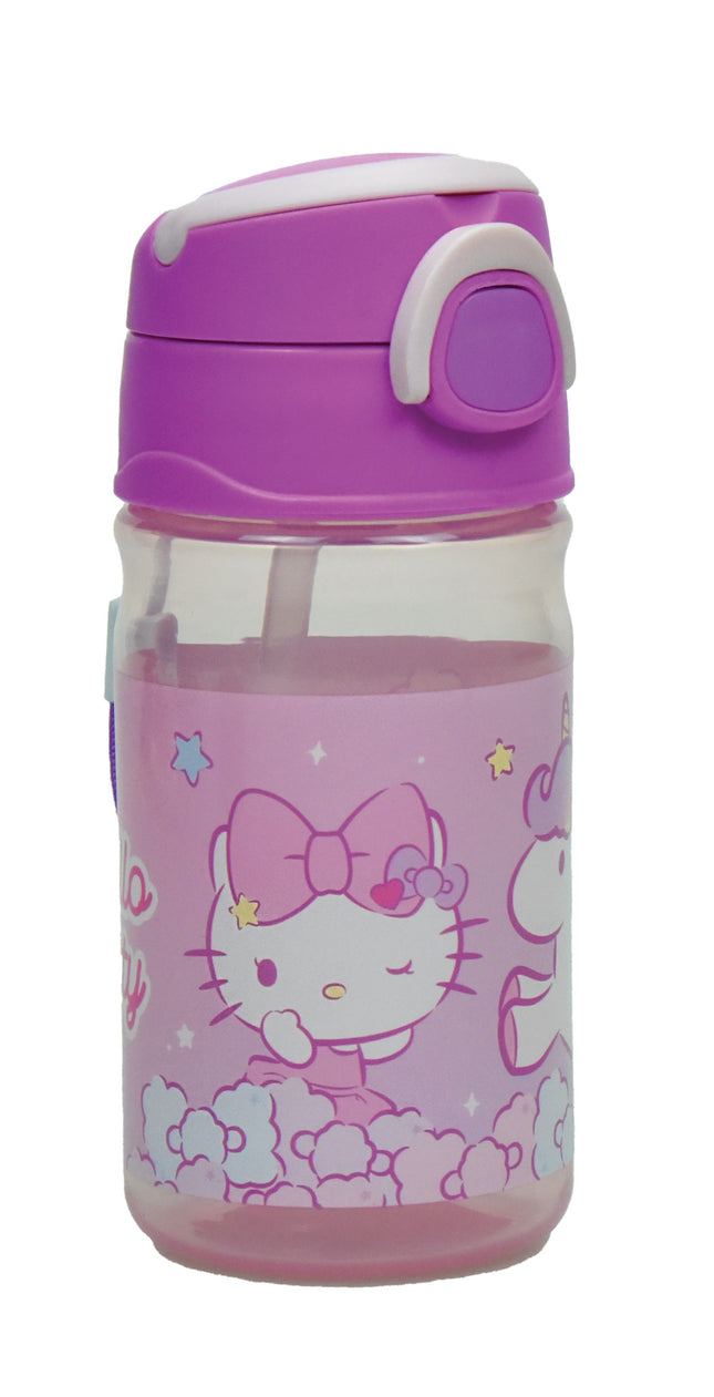 Hello Kitty Sweet műanyag szívószálas kulacs akasztóval 350 ml