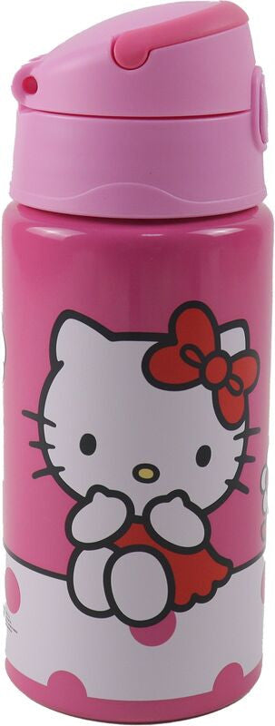 Hello Kitty Sweet alumínium szívószálas kulacs akasztóval 500 ml