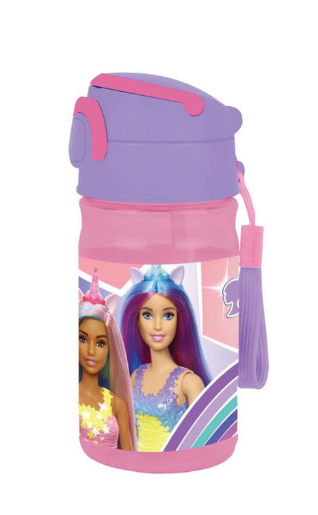Barbie Love műanyag szívószálas kulacs akasztóval 350 ml