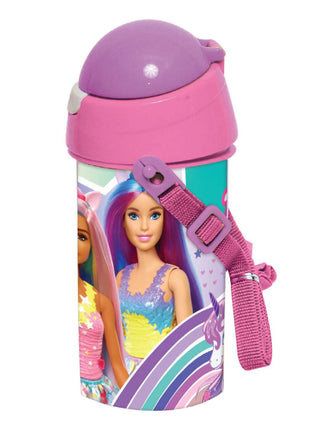 Barbie Love műanyag szívószálas kulacs akasztóval 500 ml