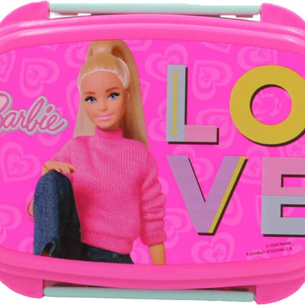 Barbie Love szendvicsdoboz + evőeszköz szett