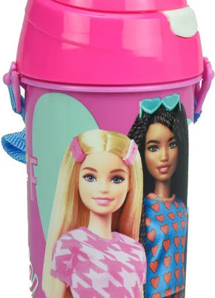 Barbie Happy Thoughts műanyag szívószálas kulacs akasztóval 500 ml