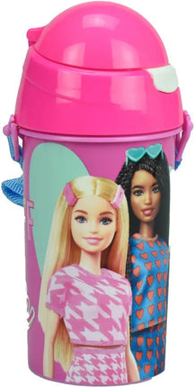 Barbie Happy Thoughts műanyag szívószálas kulacs akasztóval 500 ml