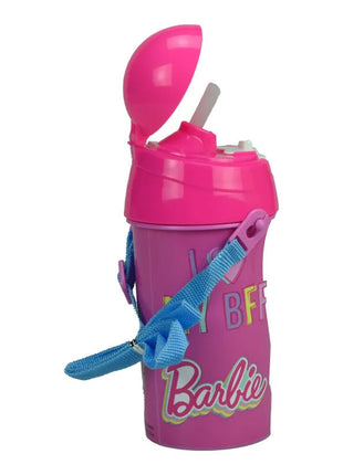 Barbie Happy Thoughts műanyag szívószálas kulacs akasztóval 500 ml