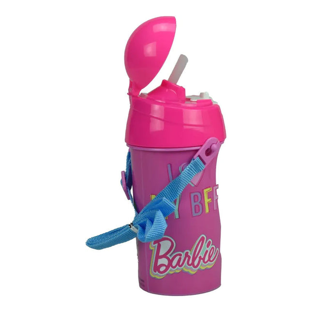 Barbie Happy Thoughts műanyag szívószálas kulacs akasztóval 500 ml