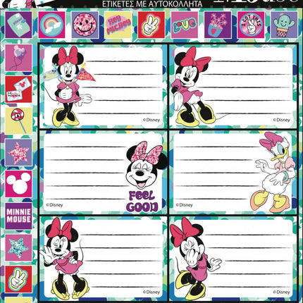 Disney Minnie Smiles füzetcímke matricával 16 db-os