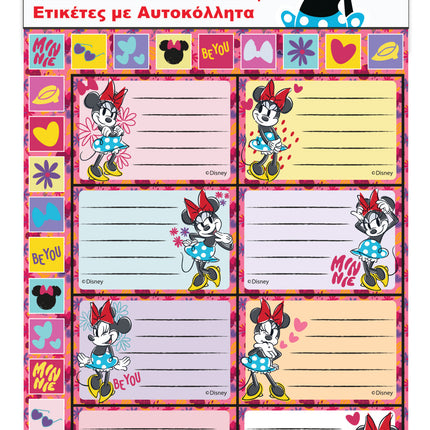 Disney Minnie Wink füzetcímke matricával 16 db-os