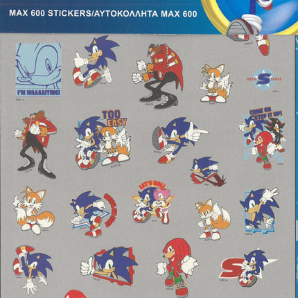 Sonic a sündisznó Fast 600 darabos matrica szett