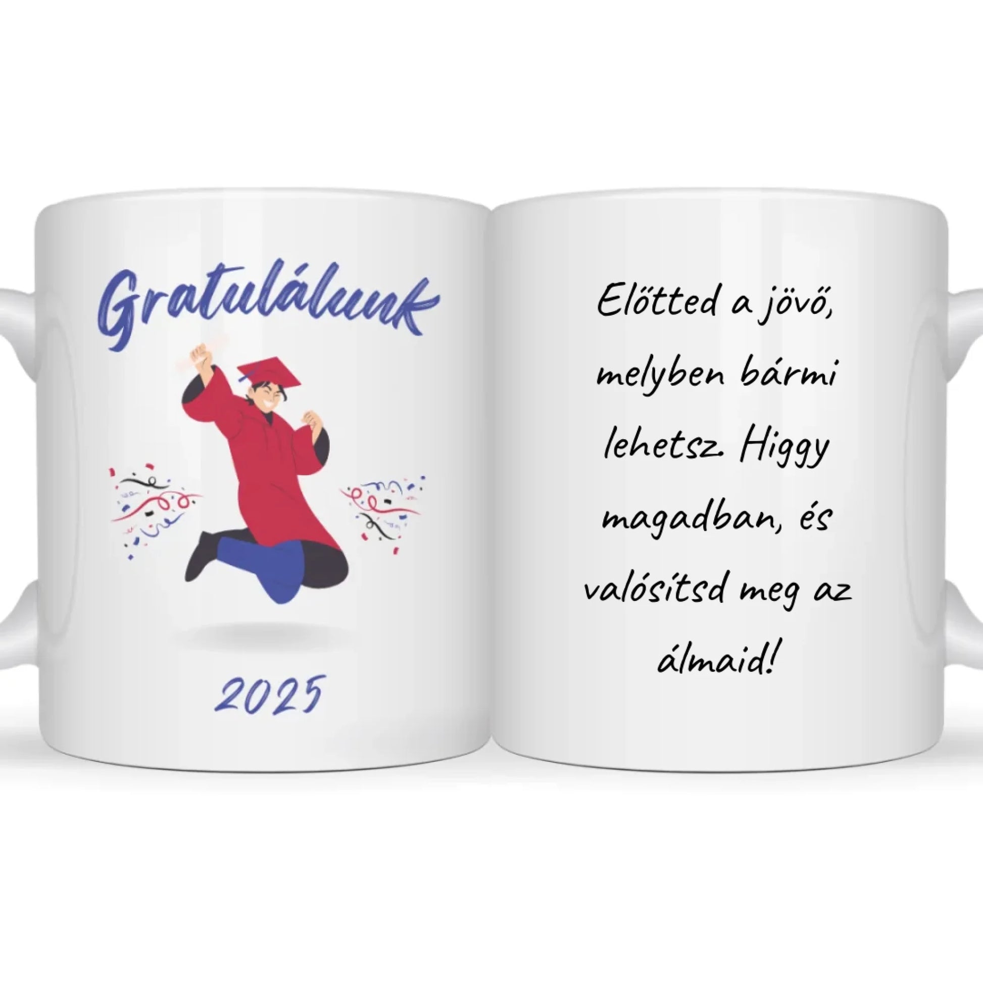 Sikeresen lediplomázott,érettségizett fiú idézettel