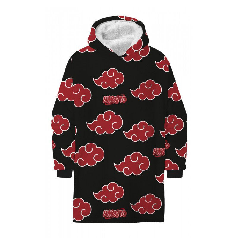 Naruto Akatsuki felnőtt belebújós bélelt sherpa polár takaró, poncsó