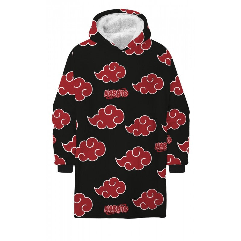 Naruto Akatsuki belebújós bélelt sherpa polár takaró, poncsó