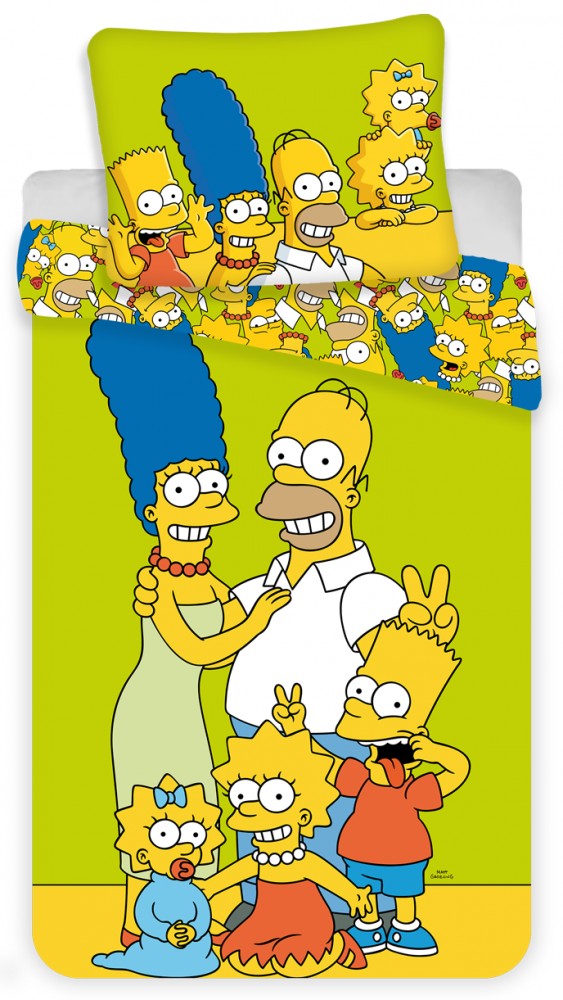 A Simpson család Green ágyneműhuzat 140×200cm, 70×90 cm