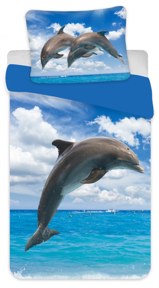 Delfin Blue ágyneműhuzat 140×200cm, 70×90 cm
