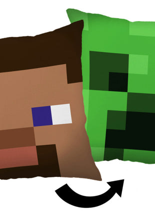 Minecraft Steve Creeper párna, díszpárna 40 x 40 cm