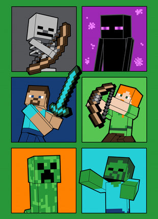 Minecraft Fight Badges szuper puha polár takaró 100*150cm