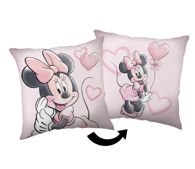 Disney Minnie Pink Heart párna, díszpárna 35x35 cm