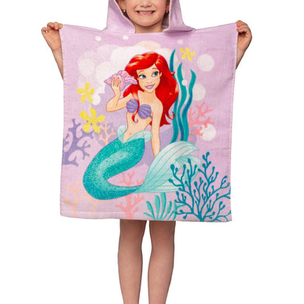 Disney Hercegnők Ariel Pink törölköző poncsó 50x115 cm