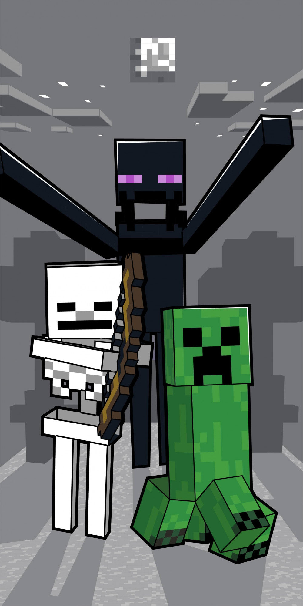 Minecraft fürdőlepedő, strand törölköző Mob Attack 70*140cm
