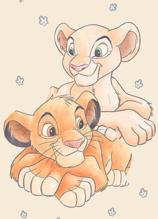 Disney Az Oroszlánkirály Simba & Nala fürdőlepedő, strand törölköző Yellow 70*140cm